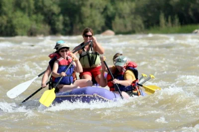 Feel the rush of utah river rafting past fisher towers near moab. includes transport, gear, and a local guide—perfect for families or first-timers looking for a half-day adventure.