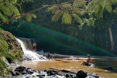 Get soaked in hidden waterfalls, hike lush trails near foz do iguaçu, and swim in cool rivers—morning adventure with local guide, photos included, all gear provided.