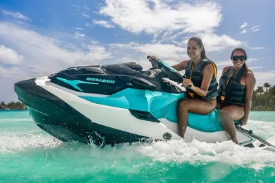 Feel the rush of a bora bora jet ski tour, circle the island, pause at a motu for fresh fruit tasting, and hear local legends from your native guide. includes pickup.