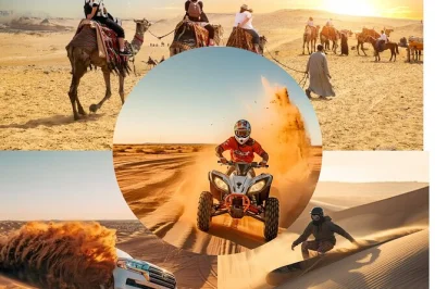 Feel the thrill of a doha desert safari with quad biking, dune bashing, camel rides, and a drive to the inland sea. includes pickup, water, and local guide.