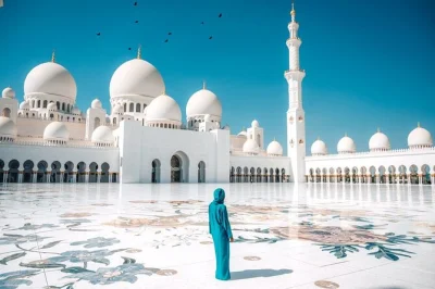 Découvrez la sérénité de la mosquée sheikh zayed et flânez sous le dôme du louvre abu dhabi, avec prise en charge et retour depuis votre hôtel à dubaï.