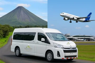 Sal de san josé o del aeropuerto sjo rumbo a la fortuna en un traslado relajado con vistas a las montañas y una parada amigable en mi rancho restaurant—incluye recogida y vehículo con aire acondi