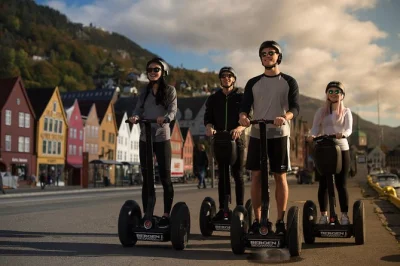 Ride a segway through bergen’s unesco-listed streets, glide up towards mt. fløyen for city views, and hear local stories from your guide. includes helmet and all fees.