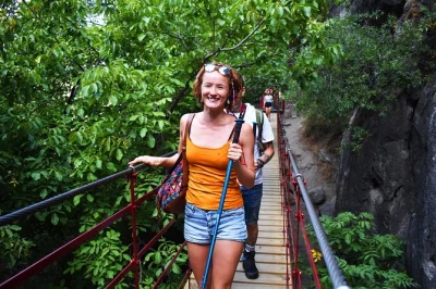Feel the thrill of crossing granada’s los cahorros suspension bridges, hike through narrow tunnels & waterfalls, and share laughs with a local guide. includes private transport.