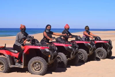 Esplora i sentieri selvaggi della baja da cabo al villaggio di candelaria in atv, incontra la gente del posto e assaggia la tequila. include pickup, attrezzatura e guida esperta del deserto.