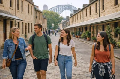Descubra sydney de verdade em um tour privado a pé feito sob medida para você, do charme histórico de the rocks à energia de darling harbour. início flexível e busca no hotel inclusa.