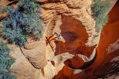 Feel the rush of rappelling in east zion’s slot canyons, guided by locals. includes air-conditioned transport, expert guidance, and all gear for a half-day adventure.
