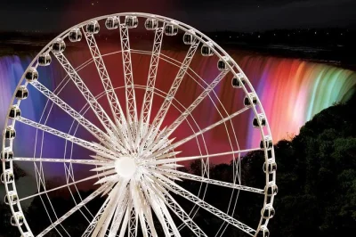 Scopri l’emozione di niagara falls dalla skywheel più alta del canada, con cabine climatizzate tutto l’anno e audioguida. accesso facile da clifton hill.
