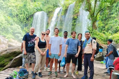 Feel the cool spray at kulen mountain waterfall, explore ancient temples with a khmer guide, and taste fresh palm juice on this small-group day trip from siem reap. includes pickup.