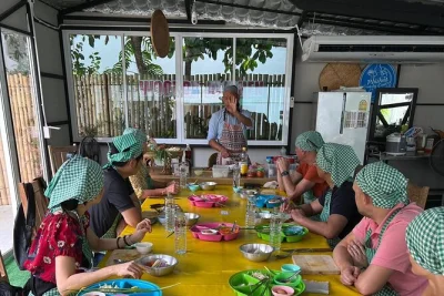 Smell fresh herbs in a phuket garden, shop local markets, and cook thai classics with a hands-on class. includes pickup, recipes, and lunch you make yourself.