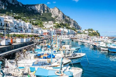Scopri capri con guida privata, visita anacapri, sali sulla seggiovia del monte solaro, esplora la grotta azzurra o i faraglioni in barca e gusta un pranzo tipico, con trasporto incluso.