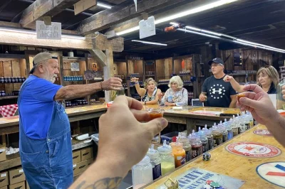 Follow local hosts through pigeon forge for moonshine, whiskey, and wine tastings, plus a real southern lunch. private ride and all drinks included.