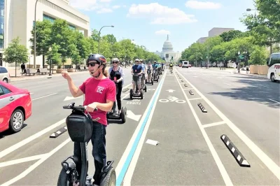 Roll past the white house, lincoln memorial, and capitol on a guided segway tour of washington dc. includes headset, training, and plenty of photo stops.