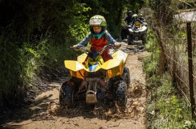 Kids and parents ride their own quad bikes on purpose-built tracks near queenstown, with a local guide, safety gear, transfers, and photos included.