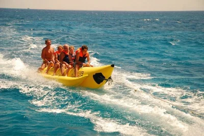 Nade com golfinhos selvagens, explore os recifes do mar vermelho e curta banana boat em hurghada, com almoço, traslado e guias locais inclusos.