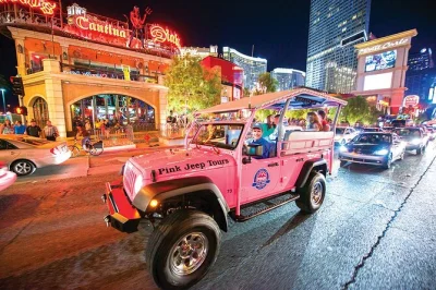 Feel the pulse of las vegas after dark with a guided strip tour, sphere photo stop, and high roller ride. includes hotel pickup and local guide insights.