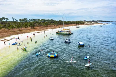 Partez de panama city beach en catamaran vers shell island, testez le kayak et le paddle, amusez-vous sur le parc aquatique gonflable et observez les dauphins—toutes les activités incluses.