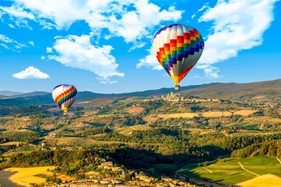 Float above chianti’s vineyards at sunrise on a tuscany hot air balloon ride. includes safety briefing, local pilot, prosecco toast, and light tuscan breakfast.