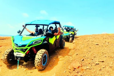 Feel aruba’s wild north coast on a utv tour with casibari rocks, natural bridge, alto vista chapel, and swimming at tres trapi beach. includes pickup & snacks.