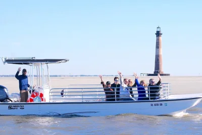 Feel the salt air on a charleston eco boat cruise, spot dolphins, explore morris island’s wild beach, and see the lighthouse up close. includes live guide & beach stop.