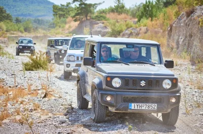 Feel the thrill of off-road driving in rhodes, taste homemade honey at a local farm, and walk the seven springs tunnel. includes pickup from northern hotels or rentals.