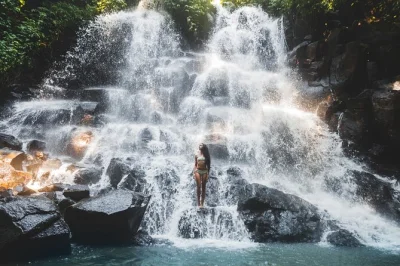 Ubud entdecken: schwimmen am kanto lampo wasserfall, spaziergang durch die tegalalang reisterrassen und authentische geschichten mit deinem balinesischen guide. inkl. mittagessen, eintritt und hoteltr