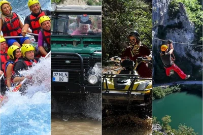 Explore as florestas de pinheiros de antalya com safári de jeep, rafting em rios selvagens, passeio de quadriciclo e tirolesa. inclui traslado, almoço e todo o equipamento.