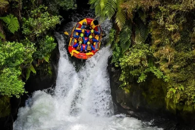 Feel the rush on rotorua’s kaituna river with original white water rafting, epic 7m waterfall, expert guides, and all gear included. pickup available from okere falls.