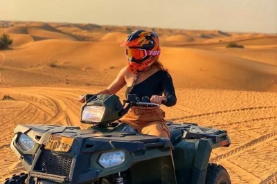 Feel the dubai desert’s wild side with atv biking, camel rides, dune bashing, and a live bbq dinner. includes hotel pickup and local guide for a seamless day.