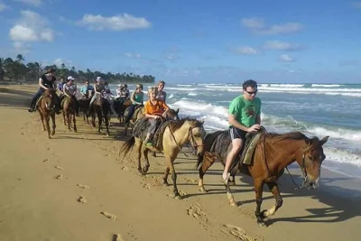 Feel the ocean breeze on a punta cana horseback ride along quiet beaches, past coconut palms, and to the maimon river mouth. includes guide, bottled water, and gear.