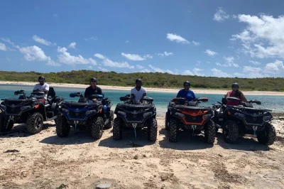 Feel the wind on a grand turk atv tour—explore colonial roads, the ridge trail, lighthouse, and food trucks. includes water, local guide, and flexible start times.