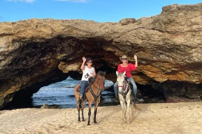 Feel the sea breeze as you ride from rancho amistad to aruba’s little natural bridge with a local guide. includes bottled water, small group, and personal attention.
