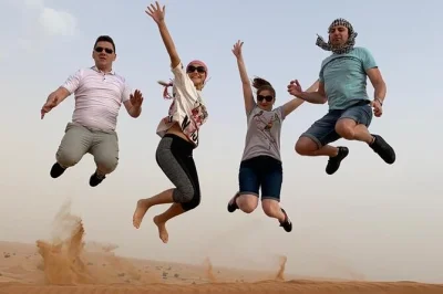 Feel the rush on dubai’s red dunes with quad biking, dune bashing, and a camel ride. unwind at a desert camp with live shows and a bbq dinner. includes pickup.