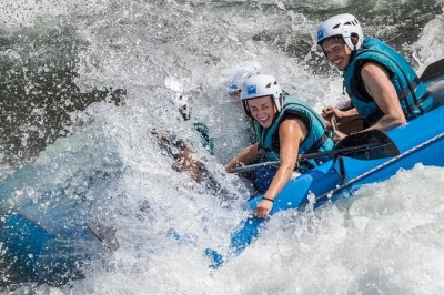 Feel the rush of white water rafting on spain’s gallego river near murillo de gállego, guided by locals and surrounded by the mallos de riglos. includes all equipment.