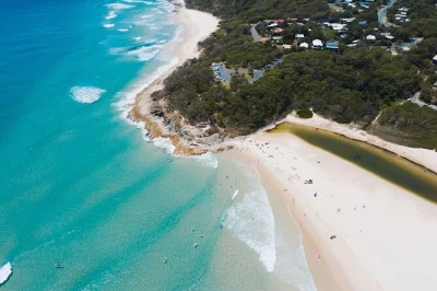 Erlebe die frische meeresbrise bei einem tagesausflug von brisbane zur north stradbroke island mit tierbeobachtungen, schwimmen am cylinder beach und entspanntem tempo in kleiner gruppe.