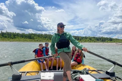 Float the snake river from jackson hole with a local guide, spot wildlife like bald eagles, and take in teton views. includes water, poncho, and all safety gear.
