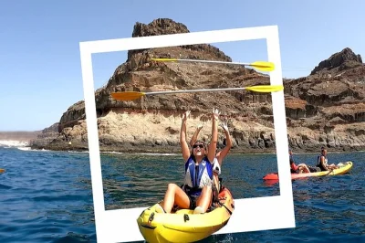 Paddle gran canaria’s wild coast by kayak, explore mogan caves, snorkel volcanic reefs, and try cliff jumping—guided adventure with all gear and snacks included.