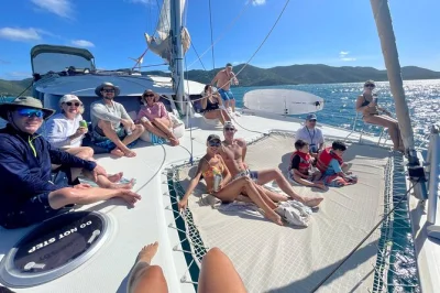 Swim with turtles at maho bay, eat fresh pizza pi from a boat, and toast the sunset on a semi-private catamaran from st. thomas—includes open bar & snorkeling gear.