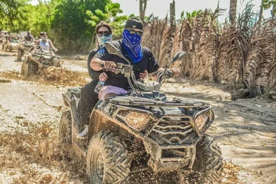 Feel the rush of an atv ride through punta cana’s countryside, taste fresh dominican coffee & chocolate, swim in a cave, and relax at macao beach. includes pickup.