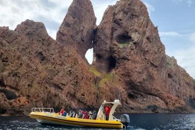Feel the wild corsican coast on a small-group boat trip from porto to scandola & calanche de piana, with a local captain, live commentary, and a swim stop if weather allows.