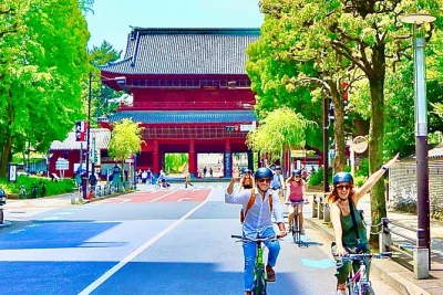 Explore tóquio de bike em grupo pequeno—pedale por vielas tranquilas, visite o santuário meiji, faça compras em ginza e termine com uma vista panorâmica da cidade. inclui bike e guia.