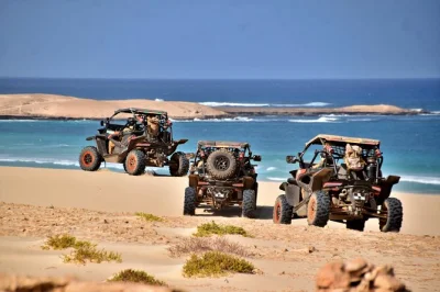 Feel the wind on a boa vista buggy tour, from santa monica beach’s wild sands to curral velho ruins. includes pickup, helmet, and local guide for a real island ride.