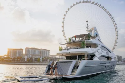 Step onto a sunseeker superyacht in dubai for a night of omakase sushi, premium cocktails, live music & skyline views. includes 3-hour cruise & gourmet dining.