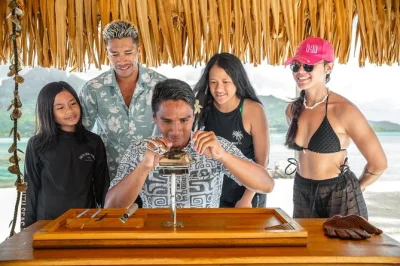 Feel the magic of bora bora’s black pearl farm—snorkel among oysters, pick your own pearl, and relax with local fruit. includes boat transfer & your own pearl.