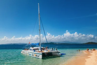 Step onto a catamaran in fajardo, sail to icacos island for swimming, snorkeling reefs, deli lunch on board, and caribbean views. includes drinks & gear.