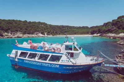 Feel the wild side of menorca’s south coast on a half-day boat trip from cala’n bosch, with snorkeling, exclusive beach dock, and seat selection online.