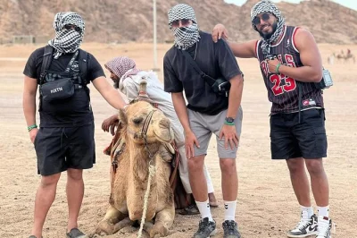 Erlebe sharm el sheikh mit quad-fahrt durch die wüste, kamelritt bei sonnenuntergang, süßem beduinen-tee, traditionellem abendessen und sternenbeobachtung mit experten – inkl. hoteltransfer.