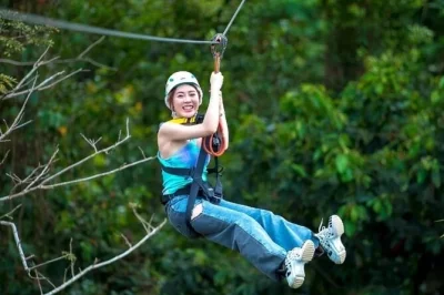 Feel the rush as you zipline through koh samui’s jungle canopy, guided by locals. includes hotel pickup, fresh fruit, and a relaxing garden café stop.