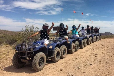 Kick up sand on a guided atv ride through nellis dunes, with strip pickup, all gear, and a photo stop for the las vegas skyline. includes safety orientation.