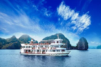 Book a 2-day halong bay cruise: deluxe cabins, bai tu long bay, vung vieng village, thien canh son cave, all meals & transfers included.